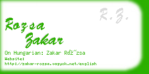 rozsa zakar business card